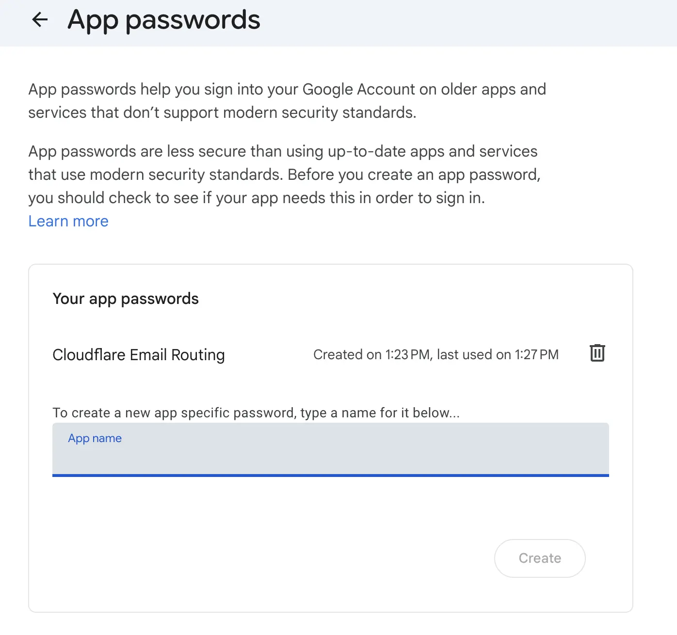 建立App Password