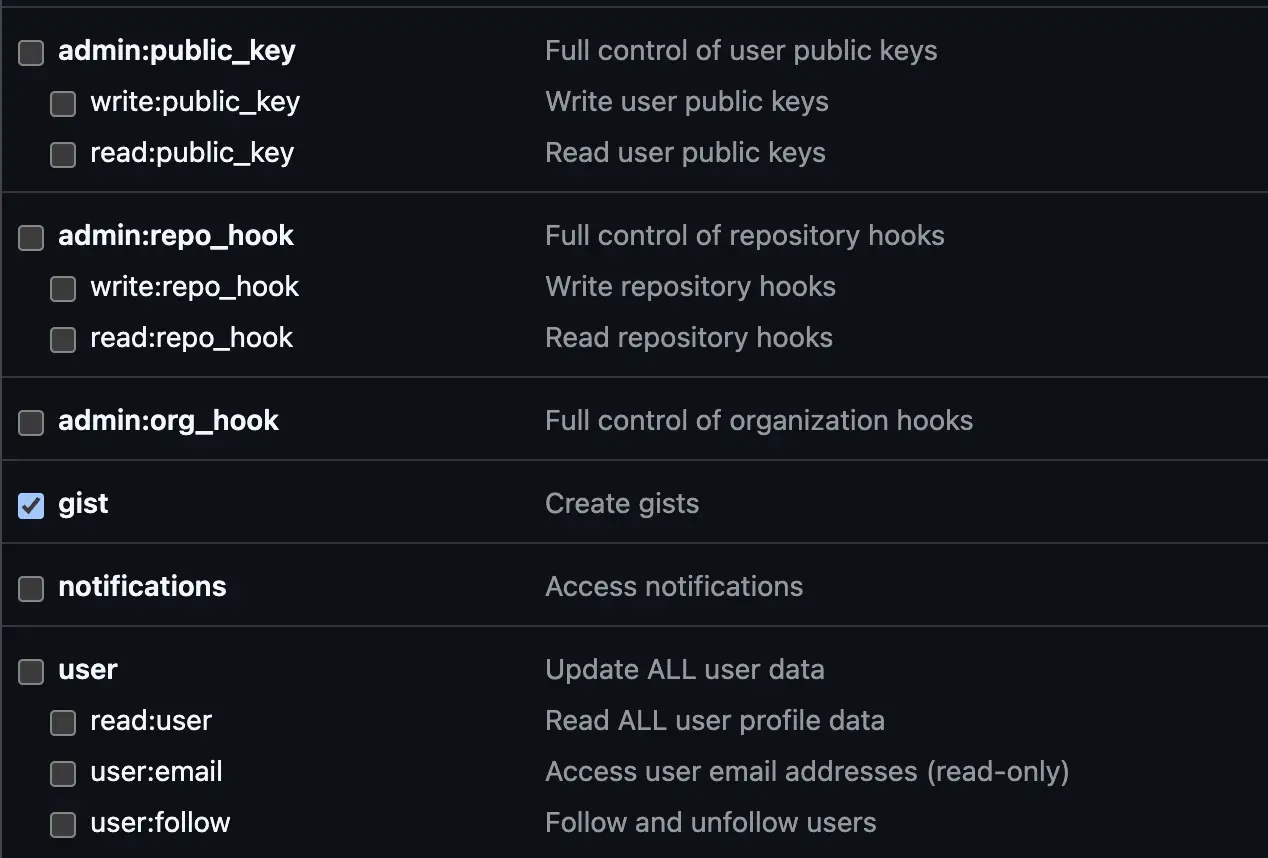 GithubSelectGist