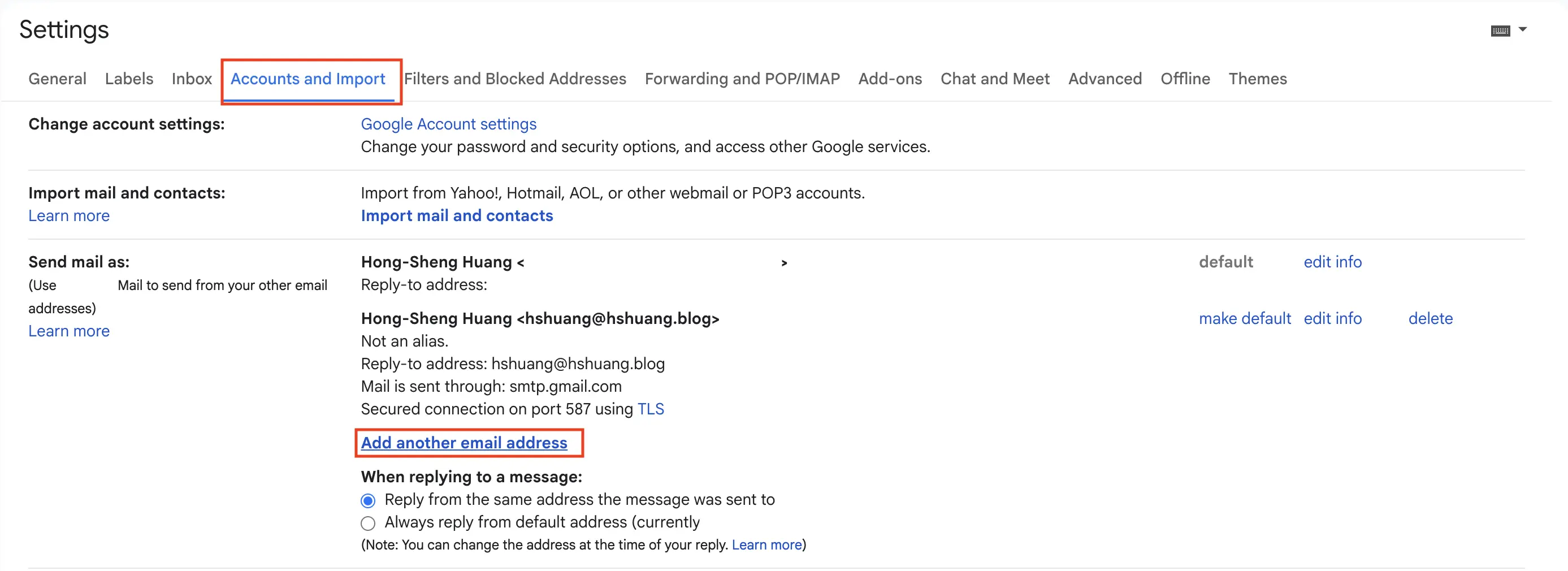 Gmail 帳號及匯入功能