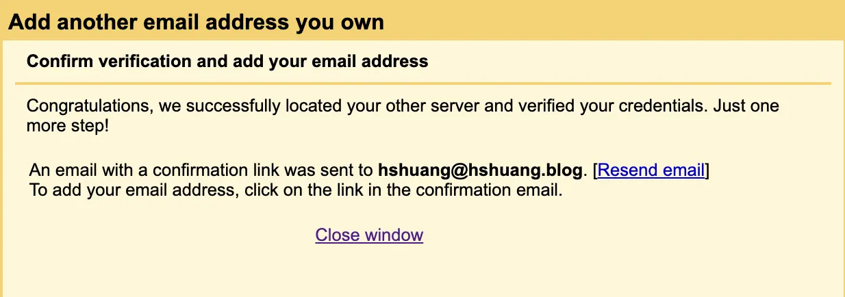 完成Gmail SMTP Server設定