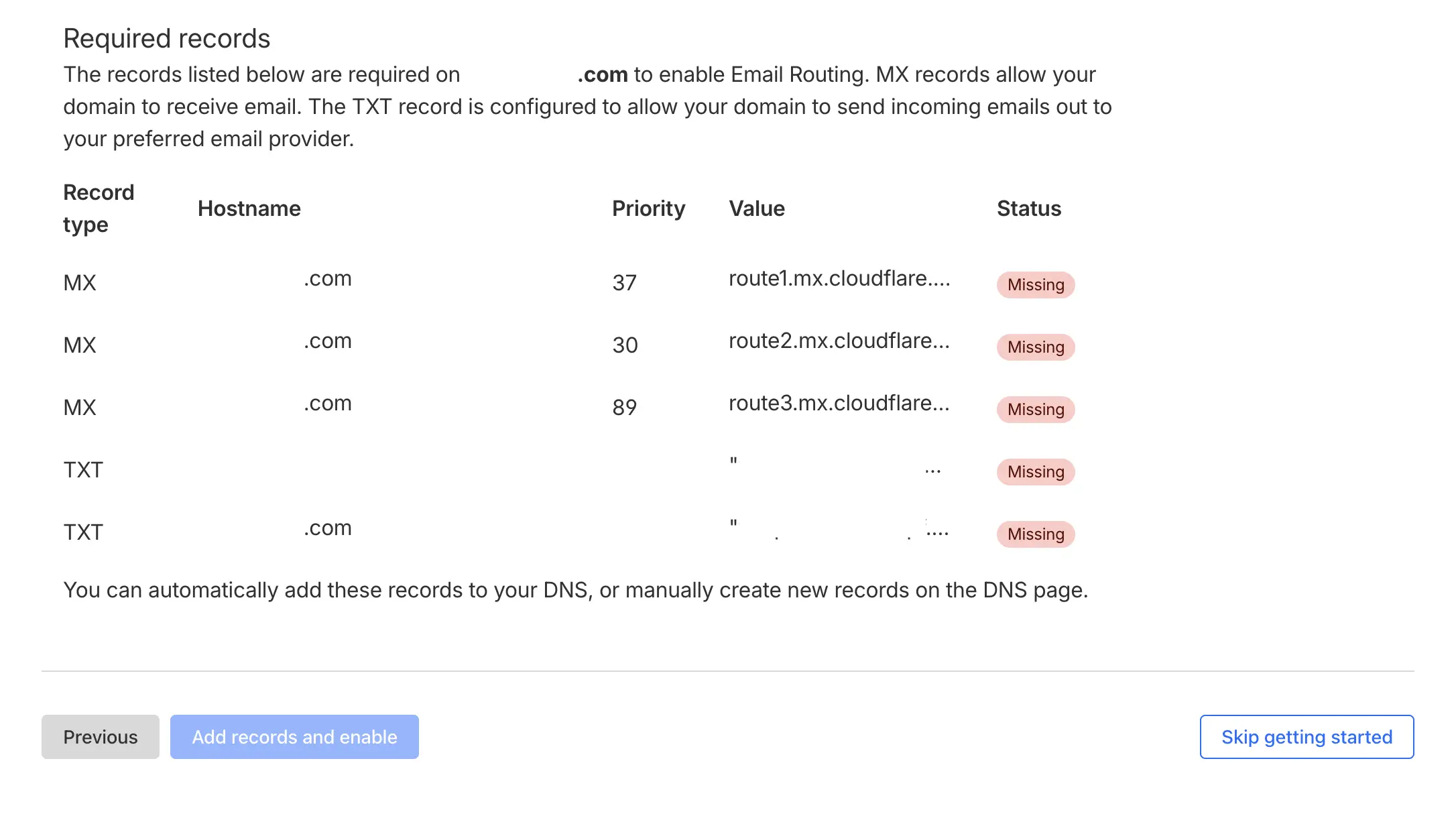 Cloudflare Email Routing所需的DNS Records
