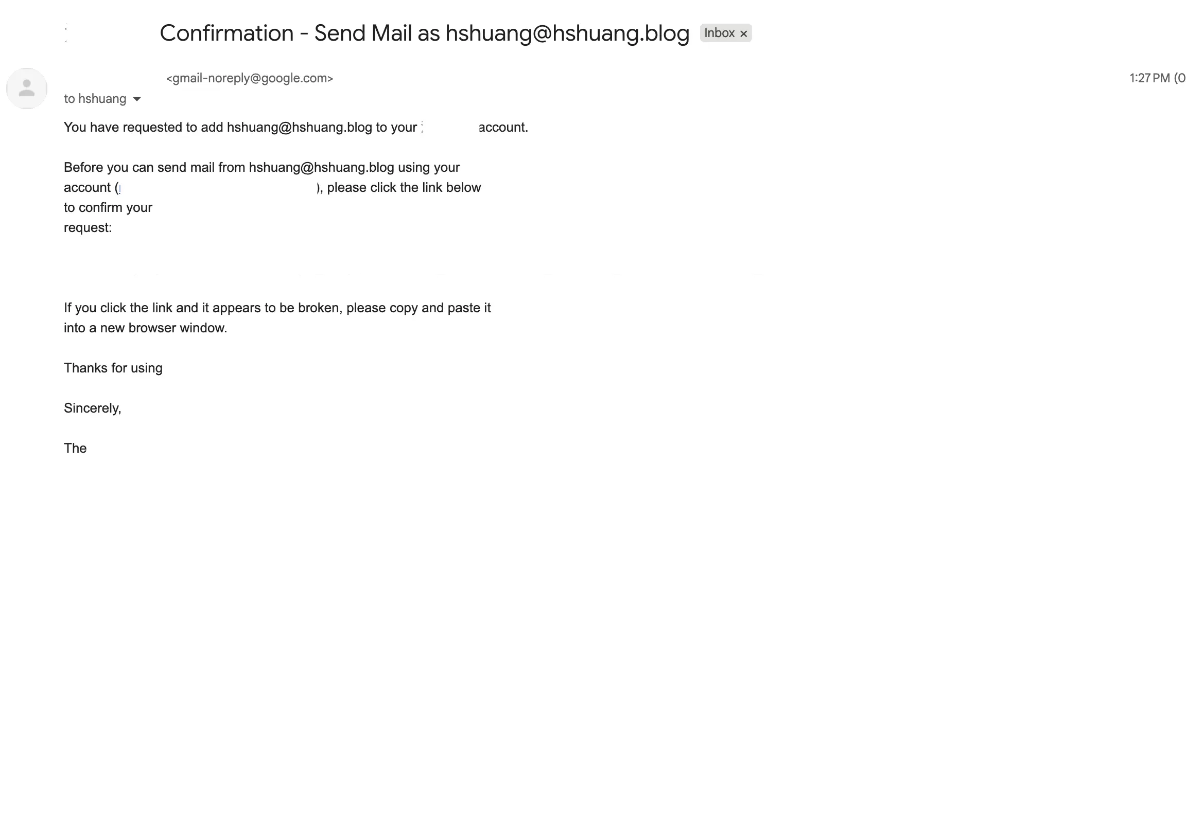 驗證Gmail SMTP Server設定